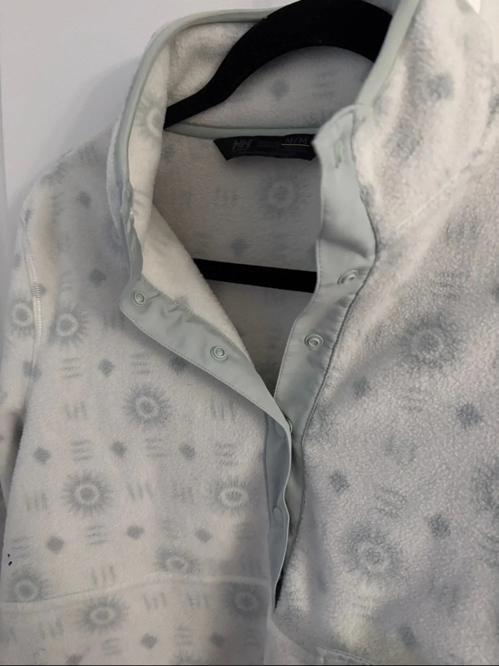 Helly Hansen Light Blue, Patterned Fleece Pullover
